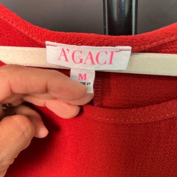 Burnt Orange Red Blouse - Picture 7 of 8